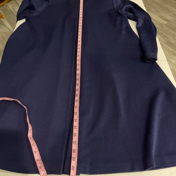 Vintage Liz Claiborne Wool Blend Dress Button Up Blue Sweater Back Pleat… - Picture 10 of 15